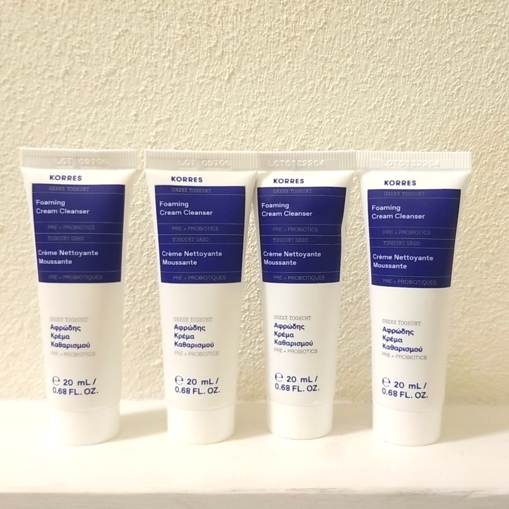 4*20ml korres foaming cream cleanser